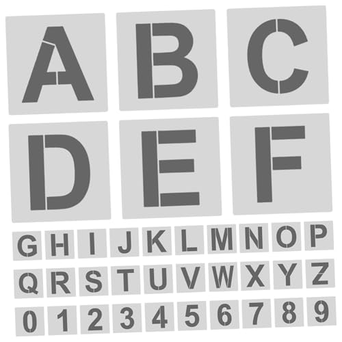 Veemoon 1 Set DIY Blanko Alphabet Und Zahlen Schablonenset Für Wiederverwendbare Bastelvorlagen Aus Kunststoff Zum Lernen Von Buchstaben Und Zahlen Zum Malen Und Basteln von Veemoon