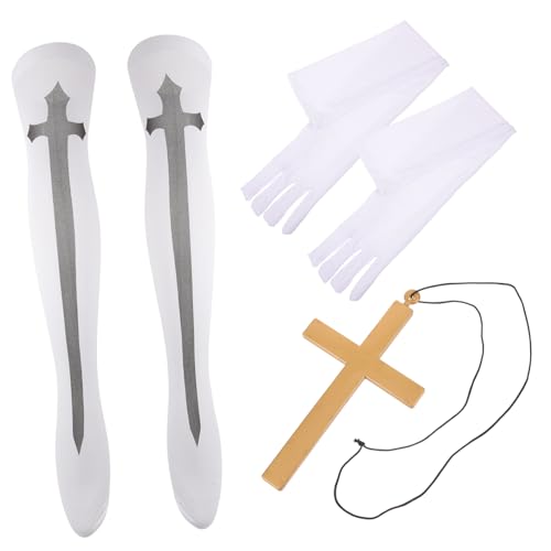 Veemoon 1 Set Karnevalsnonnen Set Dekorationen Accessoire Zaubernonnen Anzüge Für Halskette Glückselige Maskerade Frauen Strümpfe Hohe Knie Kostüme Erwachsene Nonnen Dekostrumpf Nonnen Veemoon 1 Set Karnevalsnonnen Set Dekorationen Accessoire Zaubernonnen Anzüge Für Halskette Glückselige Maskerade Frauen Strümpfe Hohe Knie Kostüme Erwachsene Nonnen Dekostrumpf Nonnen von Veemoon