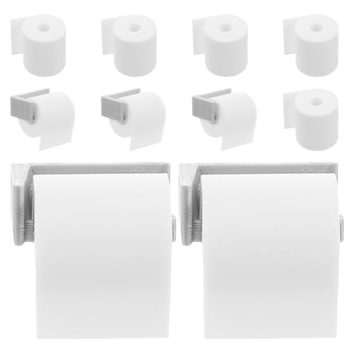 Veemoon 1 Set Puppenhaus Miniatur Toilettenpapier Mit Halter Simulation Papierrollen Modell Toilettenpapierhalter Mini Dekoration von Veemoon
