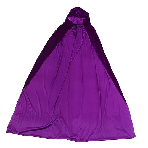 Veemoon 1 Stück Halloween-Mantel Ruhe in Frieden Marine Cosplay Halloween-umhangkostüm Gruselig Haube Glänzend Lang Für Umhang Halloween-Vampir-Mantel Herr Bunt Fell Samt Violett von Veemoon