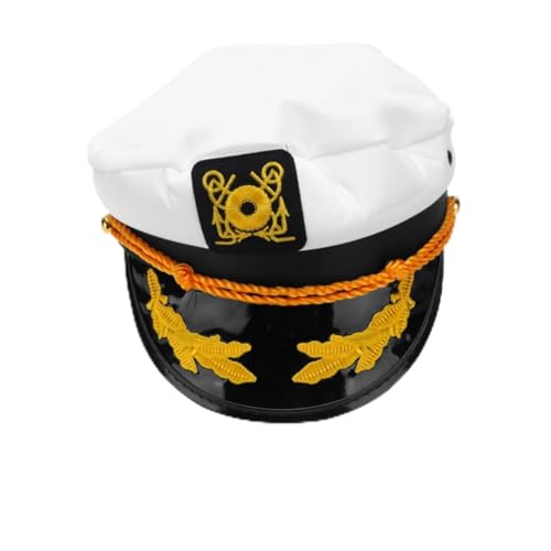Veemoon 1 Stück Navy Cap Captain Captain Haken Piratenhut nautisch Party erste Stolz Hut UV Seeleute kleidung Matrosenmützen Navy Cosplay Cap Performance-Hüte Captain Hut von Veemoon