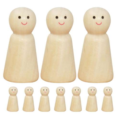 Veemoon 10 Stück Holzbastelfiguren Für Jungen Und Mädchen Bemalte Figuren Unvollendete Roboterfiguren Für Malprojekte von Veemoon