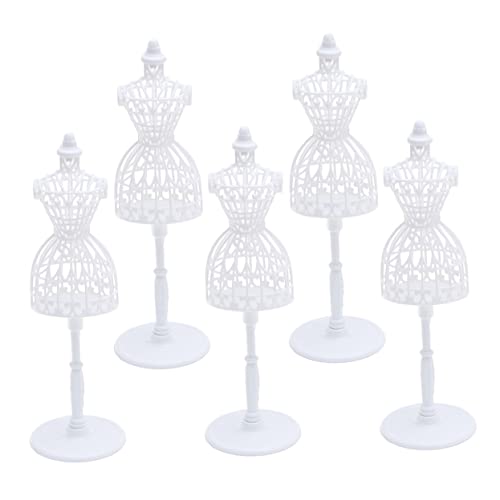 Veemoon 10 Stück Mini Schneiderpuppen Set - Demontierbare Kunststoff Tuch Kleider Ständer Für Puppen - Ideal Für Schaufensterpuppen Und Kreative Präsentationen Weiß von Veemoon