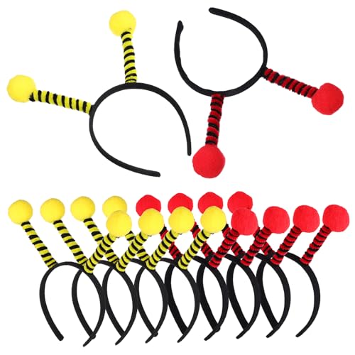 Veemoon 10 Stück Teiliges Bienen Antennen Haarreif Gelb Schwarz und Rot Schwarz Niedliches Animal Headband für Erwachsene Party Haaraccessoire für Kostüm Halloween Karneval und Cosplay von Veemoon
