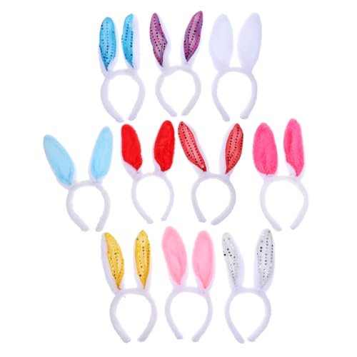 Veemoon 10 Stück Teiliges Hasenohren Stirnband Set aus Hochwertigem Material Weicher Plüsch und Glitzerdesign Bequem und Atmungsaktiv für Mädchen als Osterhasen Kopfschmuck und Party Veemoon 10 Stück Teiliges Hasenohren Stirnband Set aus Hochwertigem Material Weicher Plüsch und Glitzerdesign Bequem und Atmungsaktiv für Mädchen als Osterhasen Kopfschmuck und Party von Veemoon