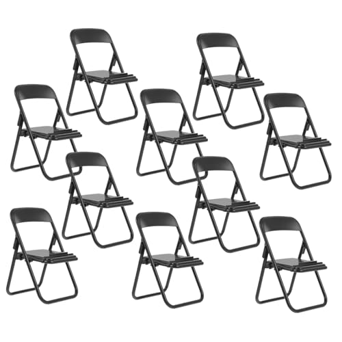 Veemoon 10 Stück Teiliges Miniatur Klappstuhl Handyhalter Mini Stuhl Dekoration Leichter Miniatur Telefonständer für Schreibtisch Vielseitig und Tragbar Niedliches Cartoon-Design von Veemoon