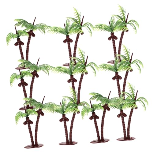 Veemoon 10 Stück Teiliges Miniatur kokosnussbaum Kunststoff Realistische Kleine Palmen für Modelleisenbahn Sandtisch und Landschaftsdekoration Leicht Detailgetreu für Architekturmodelle von Veemoon