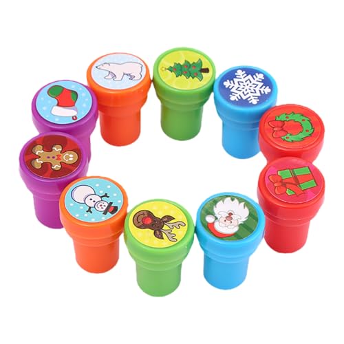 Veemoon 10 Stück Weihnachts Stempel Set Für – Selbstfärbende Stempel Mit Schneemann - Nikolaus Und Lebkuchenmann – Perfekt Für Bastelprojekte - Partygeschenke Und Kreative Veemoon 10 Stück Weihnachts Stempel Set Für – Selbstfärbende Stempel Mit Schneemann - Nikolaus Und Lebkuchenmann – Perfekt Für Bastelprojekte - Partygeschenke Und Kreative von Veemoon