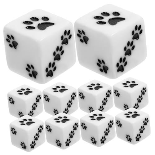 Veemoon 10-teiliges D6-Würfelset Mit Hundepfoten Design – 16 Mm 6 Seitige Standardwürfel Für Und Tischspiele – Perfektes Partyzubehör Für Spielabende Und Würfelspiele von Veemoon