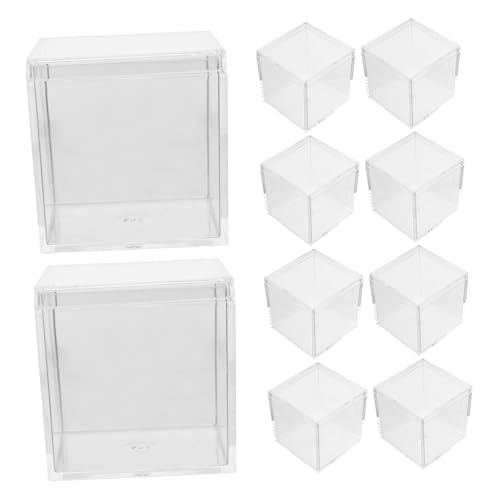 Veemoon 10Er Schachtel übersichtliche Vitrinen Mineral Aufbewahrungsboxen Anzeige Container acryl vitrine box aufbewahrungsdose Aufbewahrungskoffer für Proben kleiner Probenkoffer von Veemoon