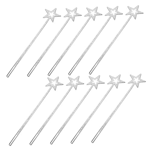 Veemoon 10er Set Zauberstäbe Für Mädchen - Glitzernde Hexen- Und Prinzessinnen Kostüme Cosplay Accessoires Aus Silber Ideal Für Kindergeburtstage Und Feiern Für Kreative Rollenspiele von Veemoon