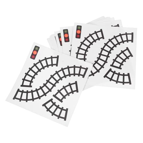 Veemoon 10pcs Eisenbahnstrecke Aufkleber DIY Bair Glay Entschalten Wall -Aufkleber Verkehrszeichen Wiederverwendbare Abziehbilder Für Kinderzimmer Klassenzimmer Spielzubehör von Veemoon