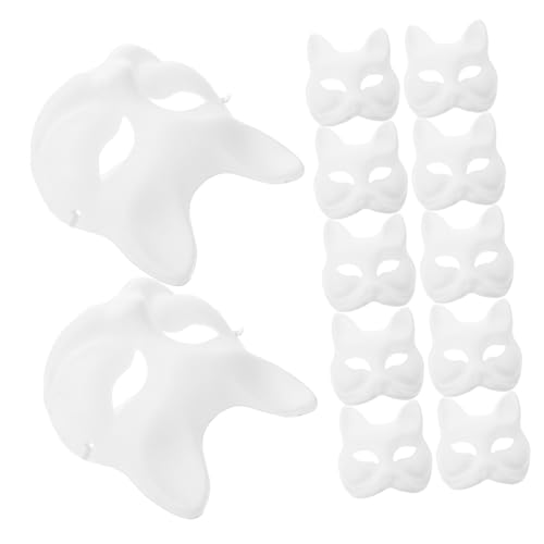 Veemoon 12 Stück DIY Unbemalte Fuchs-Masken Für Maskerade Und Cosplay – Halloween - Partys Und Kreative – Blankomasken Bemalen von Veemoon