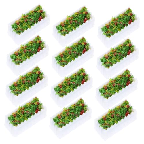 Veemoon 12 Stück Mini Blumenbeete Dekorationen mit Blumen Weißer Blumentopf für Miniatur Landschaft für Puppenhaus Feengarten Tischornamente Veemoon 12 Stück Mini Blumenbeete Dekorationen mit Blumen Weißer Blumentopf für Miniatur Landschaft für Puppenhaus Feengarten Tischornamente von Veemoon