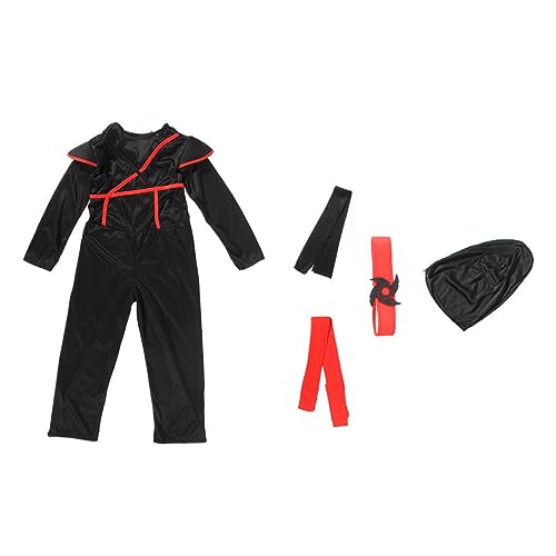 Veemoon 1Pc Kinderkostüm Cosplay Kostüm Performance Kostüm Party Kostüm Cosplay Robe Halloween Kostüm Kind Samurai Anzug Halloween Supplies Schwarzes Tuch von Veemoon