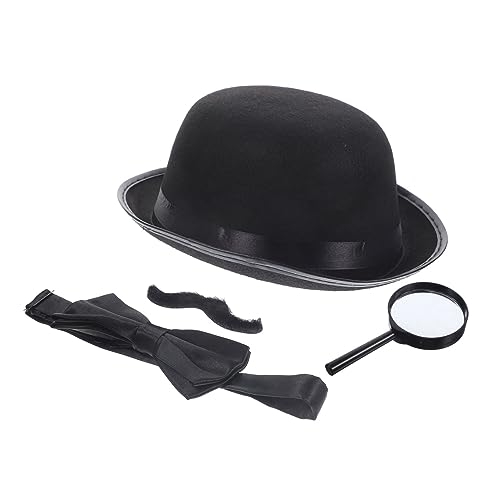 Veemoon 1Satz Detektiv Rollenspiel für Hut Schnurrbart Vergrößerungslinse für Themenpartys Cosplay Halloween Fördert Logisches Kreativität von Veemoon
