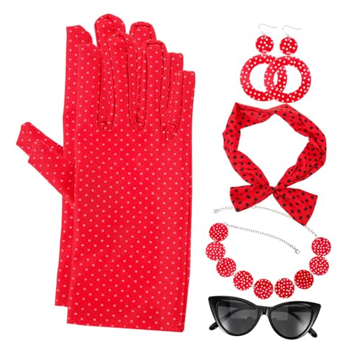 Veemoon 1Satz Jahre Kostümzubehör Set für Damen Retro Haarband Brille Halskette Ohrringe Partys Rollenspiele Halloween Vintage für Unvergessliche Auftritte Veemoon 1Satz Jahre Kostümzubehör Set für Damen Retro Haarband Brille Halskette Ohrringe Partys Rollenspiele Halloween Vintage für Unvergessliche Auftritte von Veemoon