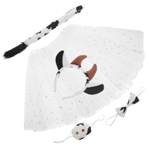 Veemoon 1Satz Kuhkostüm für Tierparty Zubehör mit Stirnband Fliege Tutu Rock Realistisches Design für Kostümpartys Halloween für Kleine Veemoon 1Satz Kuhkostüm für Tierparty Zubehör mit Stirnband Fliege Tutu Rock Realistisches Design für Kostümpartys Halloween für Kleine von Veemoon