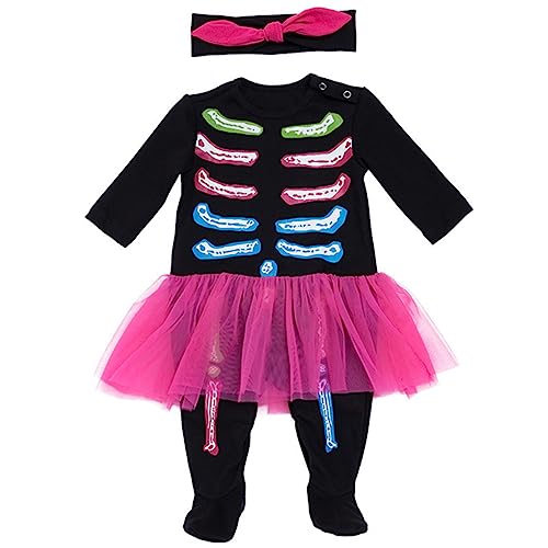 Veemoon 1Satz Langarm Strampler mit Halloween Weicher Baumwoll Jumpsuit mit Schädelmuster für Monate Atmungsaktiv Hautfreundlich für Besondere von Veemoon