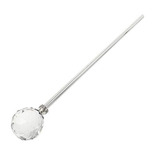 Veemoon 1Stück Kristallkugel Gehstock Für Halloween Cosplay Elegantes Dekorationszubehör Für Partys Bühnenaufführungen Karneval Silberfarben Einzigartiges Design Für Erwachsene von Veemoon