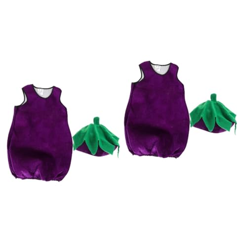 Veemoon 2 Sätze Auberginenstyling -Leistungskostüm lustig Gemüsekleidung für Cosplay-Kleidung für Cosplay-Dekorationen Cosplay-Kostüm für Stoff Violett Veemoon 2 Sätze Auberginenstyling -Leistungskostüm lustig Gemüsekleidung für Cosplay-Kleidung für Cosplay-Dekorationen Cosplay-Kostüm für Stoff Violett von Veemoon