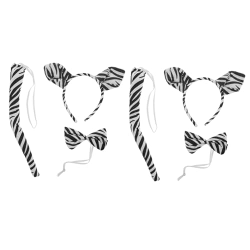 Veemoon 2 Sätze Halloween-Tierkostüm Tier-Stirnband-Kostüm Zebra Haken Fell binden Halloween-Cosplay-Zubehör tierisches Haarband Halloween-Tier-Cosplay-Stütze Stoff von Veemoon