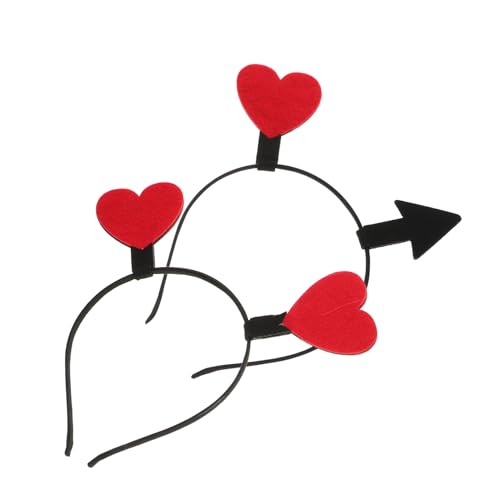Veemoon 2 Stück Cupid Haarreif Herzpfeil Design Teiliges Rotes Herz Stirnband Bequemes Plastikmaterial Romantisches Valentinstag Accessoire für Damen Vielseitig für Party und Alltag von Veemoon