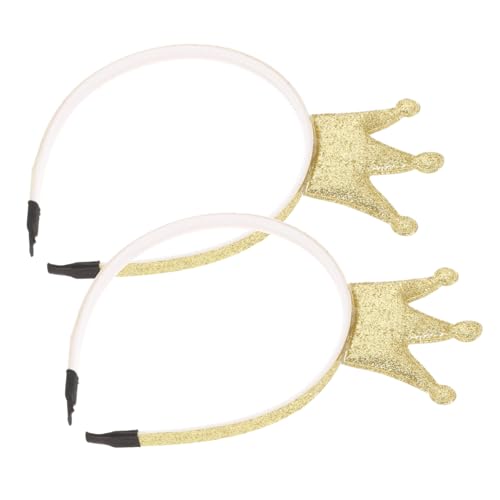 Veemoon 2 Stück Glänzendes Goldfarbenes Stirnband Mädchen Funkelnder Haarschmuck für Partys und Geburtstagsfeiern Leichtes Langlebiges Mädchenhaar accessoire mit Elegantem Design von Veemoon