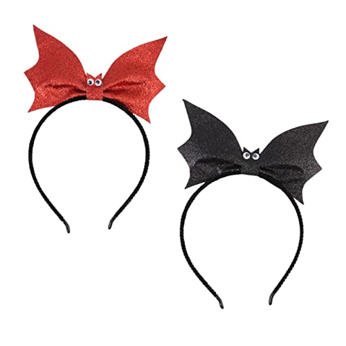 Veemoon 2 Stück Halloween Fledermaus Haarreif Glitzerndes Kostümzubehör für Fotografie Cosplay und Partys für Halloween Geburtstagsfeiern und Weihnachtsfeiern von Veemoon
