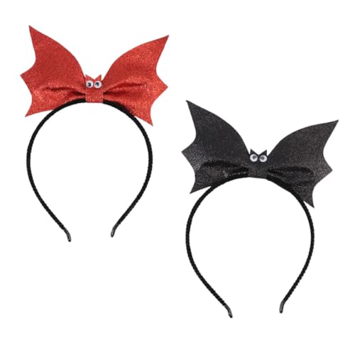 Veemoon 2 Stück Halloween Fledermaus Haarreifen Glitzernde Kopfbedeckung für Kostüme und Cosplay Leicht und Bequem für Halloween Feiern und Fotoshootings von Veemoon