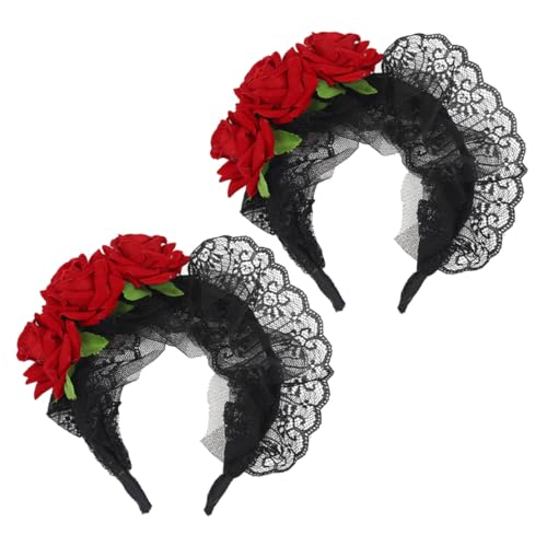 Veemoon 2 Stück Halloween Spitzen-rosen-haarreif Künstlicher Floraler Haarschmuck für Damen Party Foto-accessoire mit Realistischer Rosenblüte Vielseitiges Halloween Veemoon 2 Stück Halloween Spitzen-rosen-haarreif Künstlicher Floraler Haarschmuck für Damen Party Foto-accessoire mit Realistischer Rosenblüte Vielseitiges Halloween von Veemoon