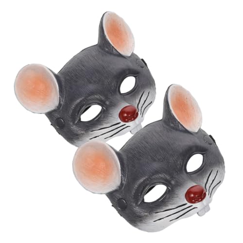 Veemoon 2 Stück Halloween-maske Maskenkostüm Cospaly Maske Rattenmasken Maske Ratte Cosplay Maske Mausmaske Masken Halloween Tierkopfmaske Pu-schaum Dark Grey von Veemoon