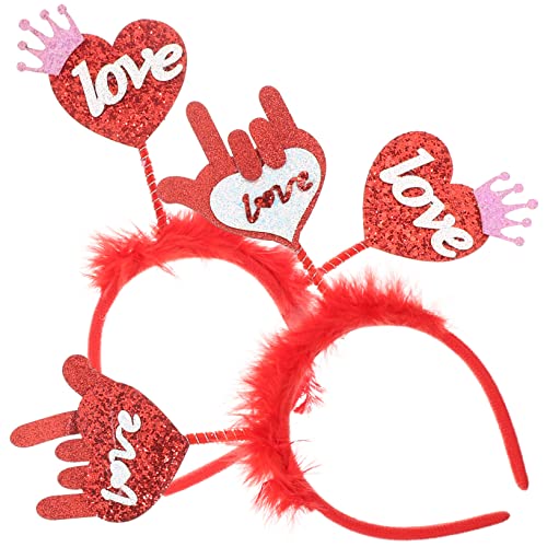 Veemoon 2 Stück Herz Haarreif Liebe Herz Stirnband für Valentinstag Hochzeit und Partys Flexibles Haarschmuck Accessoire für Mädchen und von Veemoon