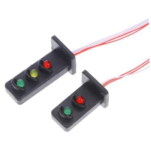 Veemoon 2 Stück Signallicht-Modellbau Sandtisch Baumaterial Mini House Decor Lichtornamente Für Mikrolandschaften Mini-signallichtmodell Sandtisch -Layout - Sandtisch-ampel Abs Black von Veemoon