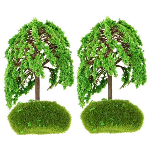 Veemoon 2 Stück Simulierte Straßenbäume Künstliche Miniatur Grünpflanzen Garten Miniaturbäume Für Pflanzendekor Modelllandschaft Diorama Baum Minis Material Eisenbahnlandschaft von Veemoon