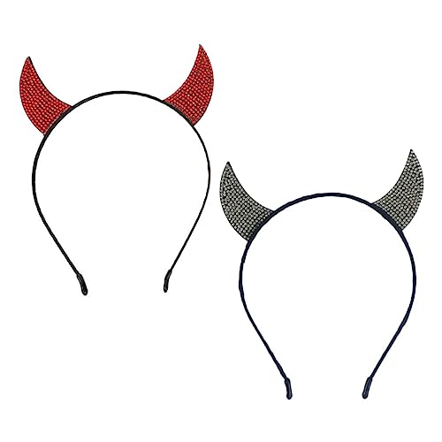 Veemoon 2 Stück Teiliges Devil Horn Haarreif mit Funkelnden Strasssteinen Dekoratives Kopfschmuck Horn für Halloween Karneval Party Cosplay Verstellbar Rot und Weiß Veemoon 2 Stück Teiliges Devil Horn Haarreif mit Funkelnden Strasssteinen Dekoratives Kopfschmuck Horn für Halloween Karneval Party Cosplay Verstellbar Rot und Weiß von Veemoon