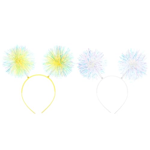 Veemoon 2 Stück Teiliges Haarband mit Pailletten und Farbigen Pompons Dekorativer Stirnband für Geburtstagsfeier Karneval Kostüm Party und Festliche Anlässe Geeignet für Mädchen von Veemoon