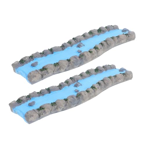 Veemoon 2 Stück Teiliges Resin Miniaturfluss für Sandtisch Dekoration Wassermerkmal für Feengärten Puppenhäuser und Miniaturlandschaften Entspannung und Kreativität von Veemoon