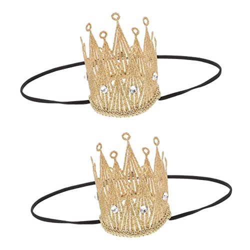 Veemoon 2 Stück Tiara Für Geburtstagskrone Für Mädchen Weiche Krone Kindergeburtstagskrone Diademe Für Mädchen Geburtstag Tiara Stirnband Party Tiaras Königin Kronen Golden Stoff von Veemoon