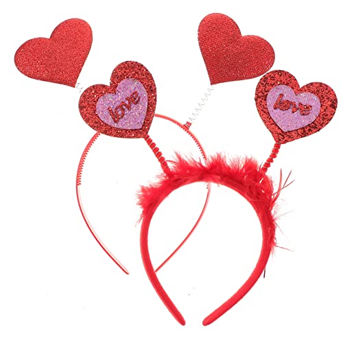 Veemoon 2 Stück Valentinstag Haarreifen Herzförmiges Stirnband aus Langlebigem und Leichtes Bequemes Party Accessoire für Damen Süßes Love Heart Design für Foto Requisiten und von Veemoon