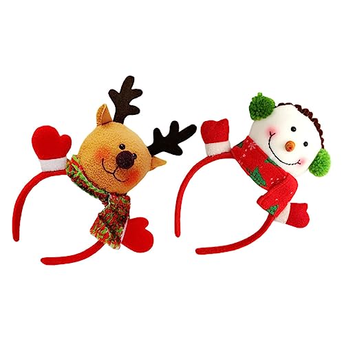 Veemoon 2 Stück Weihnachtliche Haarschmuck Haarreif mit Weihnachtsmann Schneemann Puppe Leichtes Universelles Stirnband für Party Karneval Cosplay und Festliche Anlässe von Veemoon
