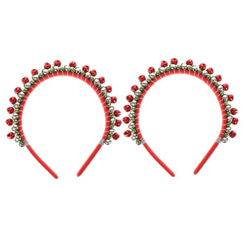 Veemoon 2 Stück Weihnachtlicher Stirnband mit Bunten Glocken Bequemes und Stoffdesign Rutschfestes Damen Haaraccessoire für Party Cosplay und Festliche Feiern von Veemoon
