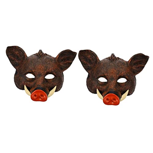 Veemoon 2st Wildschwein Maske Halloween-horrormasken Maskerade Wildschwein Neuartige Gesichtsbedeckung Gruselige Halloween-masken Party-gesichtsabdeckung Abschlussball Augenbinde Pu von Veemoon