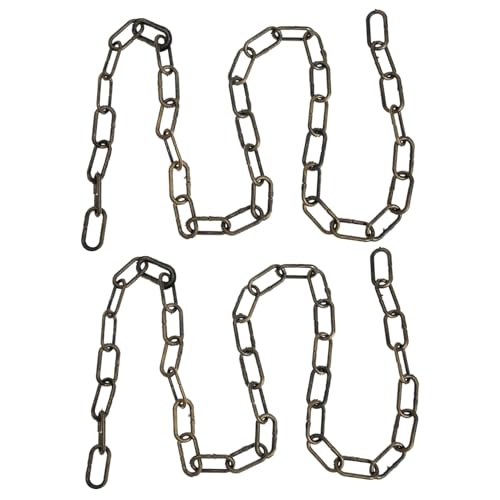 Veemoon 2 Stück simulierte Eisenkette Halloween-Party- Ecke kleine Kette Halloween Dekoration Halloween-Dekoration Halloween-Requisite Halloween-Trick-Requisite Kunststoff pe Golden von Veemoon