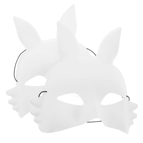 Veemoon 2 Stücke Leere Kaninchenmaske Weiße Gesichtsmaske masken halloween Tiere-Maskerade-Maske Halloween-Kaninchenmaske Tier-Maskerade-Maske halbmaske halloween PVC Veemoon 2 Stücke Leere Kaninchenmaske Weiße Gesichtsmaske masken halloween Tiere-Maskerade-Maske Halloween-Kaninchenmaske Tier-Maskerade-Maske halbmaske halloween PVC von Veemoon