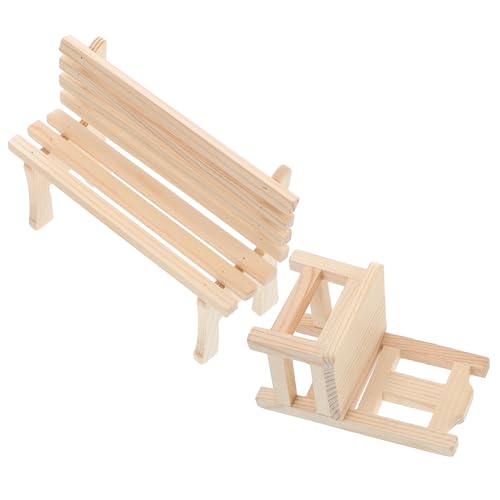 Veemoon 2 Stücke Miniatur Puppenhaus Möbel Set Holz Bank Stuhl Für Miniatur Häuser Veemoon 2 Stücke Miniatur Puppenhaus Möbel Set Holz Bank Stuhl Für Miniatur Häuser von Veemoon