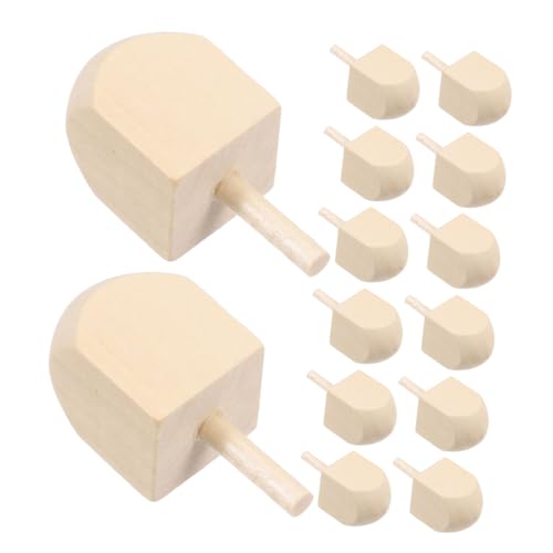 Veemoon 20 Stück Hanukkah Holz Dreidel Naturbelassen Unbehandelte Spinning Tops Höhe Traditionelle DIY Bastelmaterialien für Familienspiele und Festtagsdekoration von Veemoon