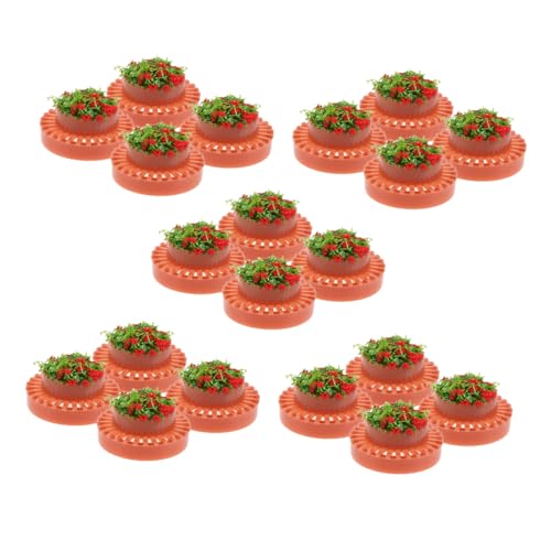 Veemoon 20 Stück Kunststoff Mini Blumentöpfe Realistische Mini Garten Dekoration für Puppenhaus Sandtisch Landschaft Kleine Pflanzgefäße für Modellbau von Veemoon