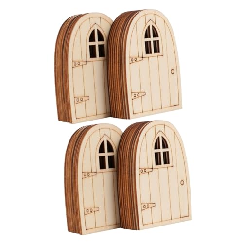 Veemoon 20 Stück Mini Holz Feentüren Für Puppenhäuser - Unbemalte Gartentüren Aus 3mm Holz Für Bastelprojekte - Dekoration Und Kreative Gestaltung Von Feenhäusern Und Miniaturwelten von Veemoon