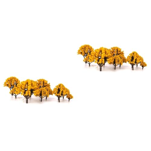Veemoon 20 Stück Miniatur Feengarten Bäume - Künstliche Pflanzen Für Puppenhaus Und Mikrolandschaft - Moos Bonsai Töpfe DIY Handwerk Garten Dekoration Orangefarbenes Ornament von Veemoon